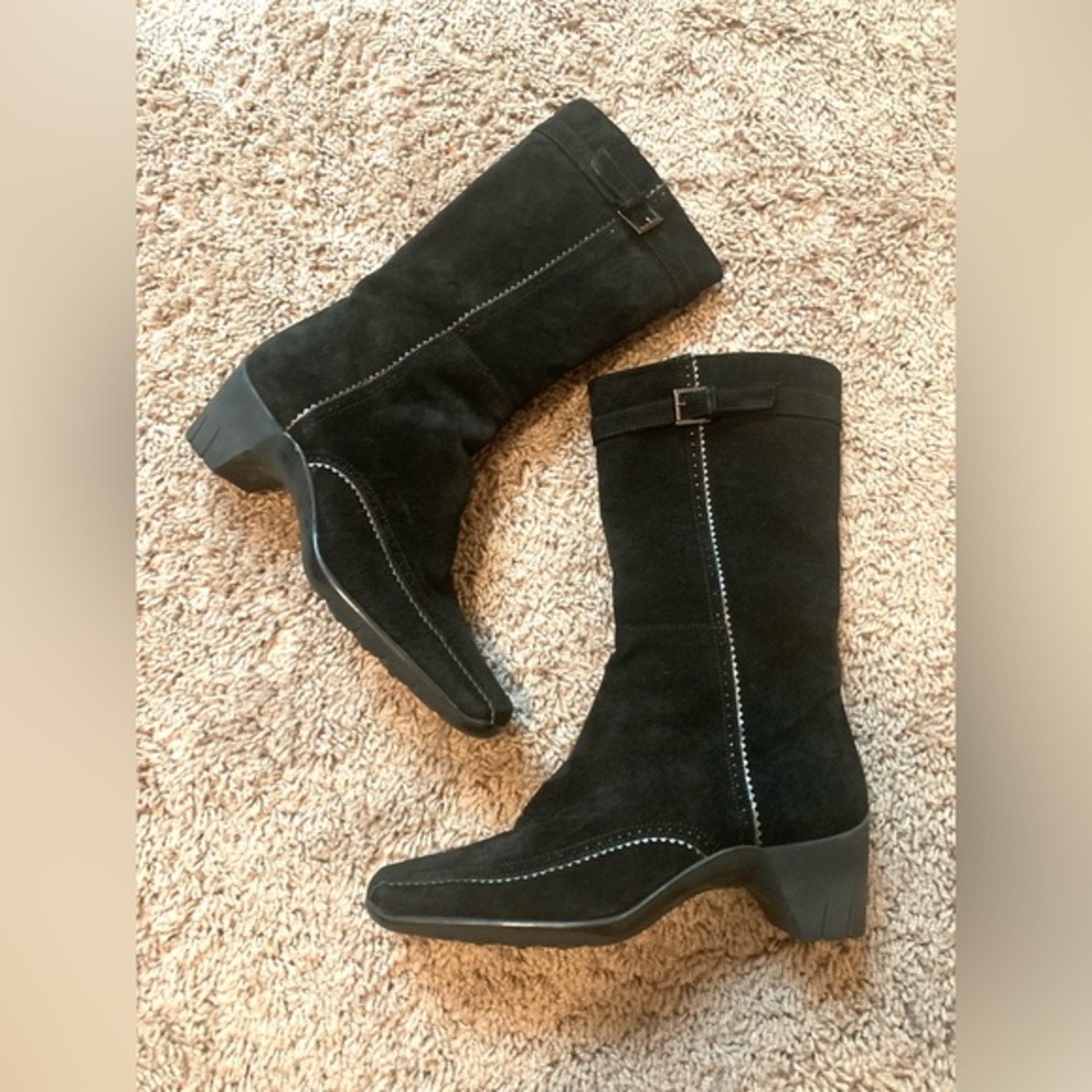 Aquatalia Winter Snow Suede Boots Black Size 6